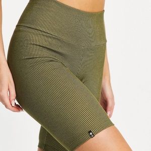Adidas Originals Ribbed Legging Shorts in Green